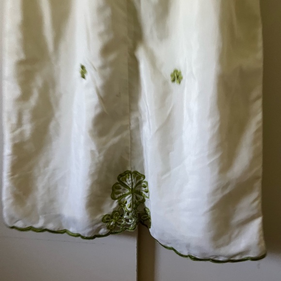 Unnamed vintage midi ivory and green dress. Gorgeous late 70s  80s lined Sz 6 - Picture 5 of 11